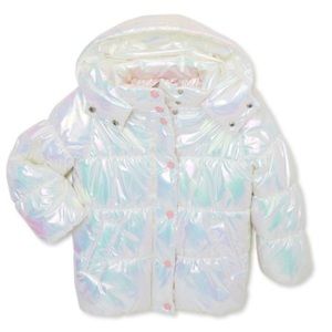 Urban Republic Toddler Girls Iridescent Puffer Jacket with Hood